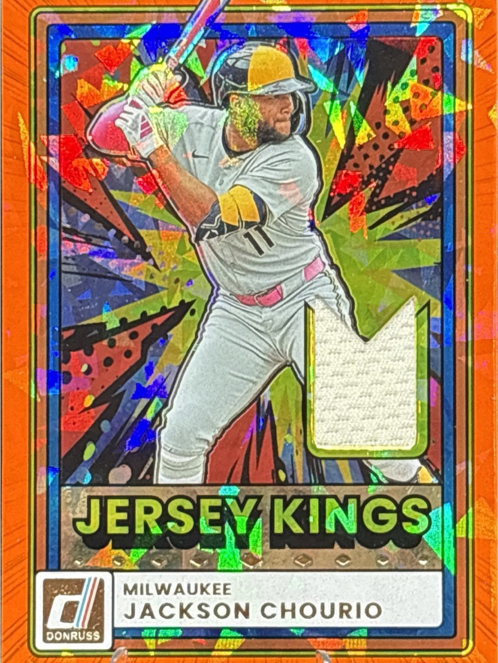 Panini Donruss Jackson Chourio Jersey Kings Orange Holo Patch Card